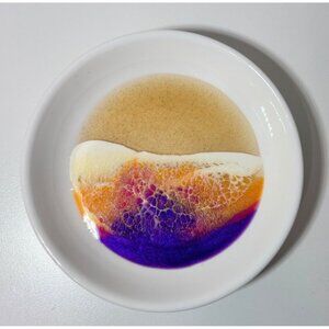 Handcrafted Sunset Ocean Resin Ring Dish: Coastal Decor